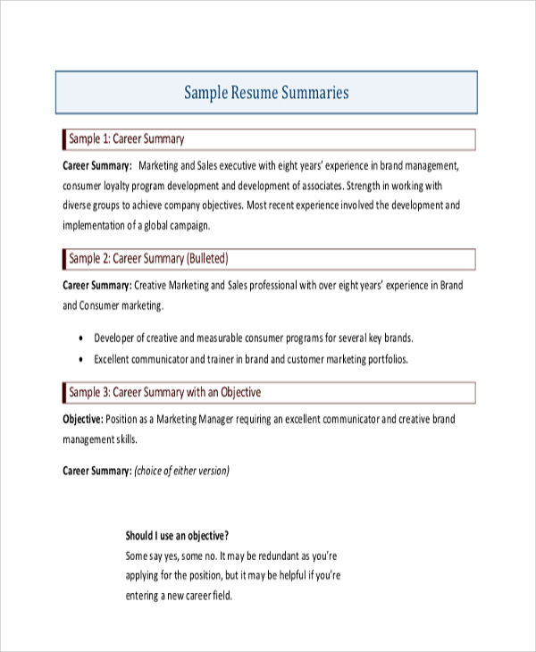 FREE 9+ Best Resume Examples in MS Word | PDF | Excel