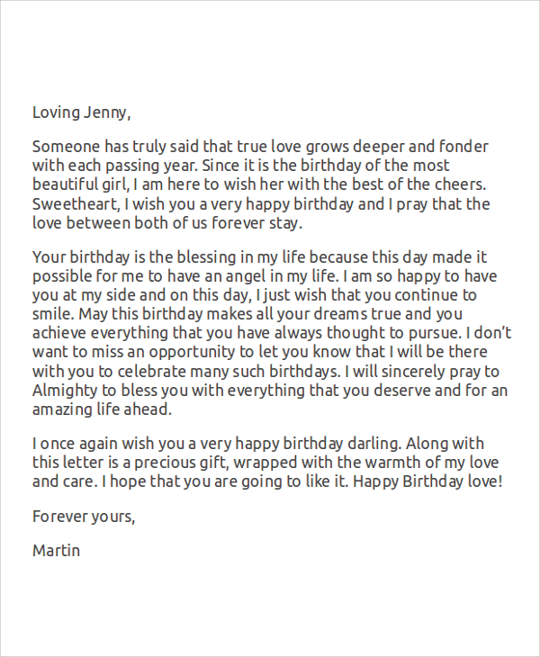 love letter for her birthday