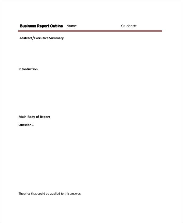 business report outline sample