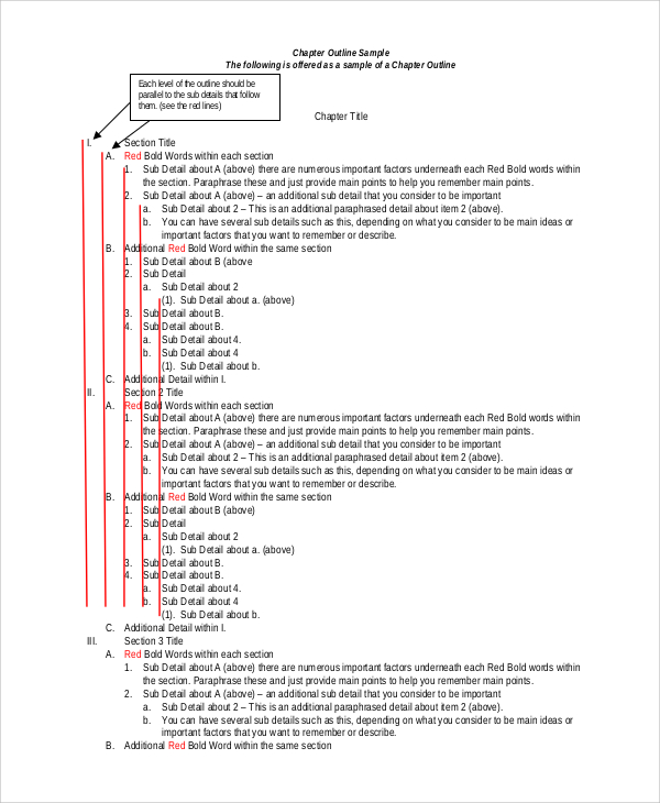 chapter outline sample