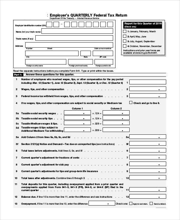 federal tax form for employee