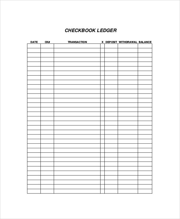 checkbook ledger register