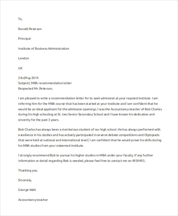 Free 29 Sample Letter Of Recommendation In Ms Word Pdf 4029