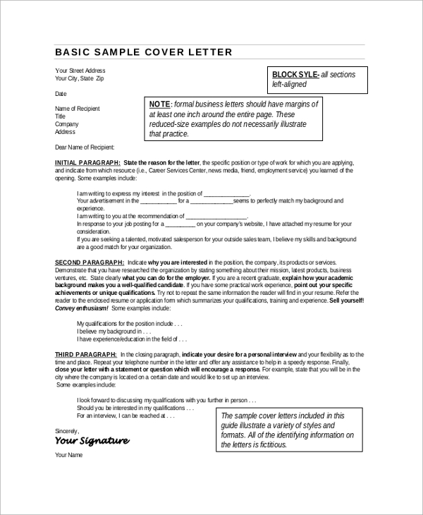 basic cover letter for resume example