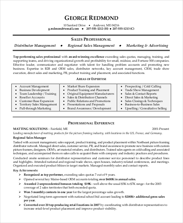 FREE 8+ Sample Sales Associate Resume Templates in PDF ...