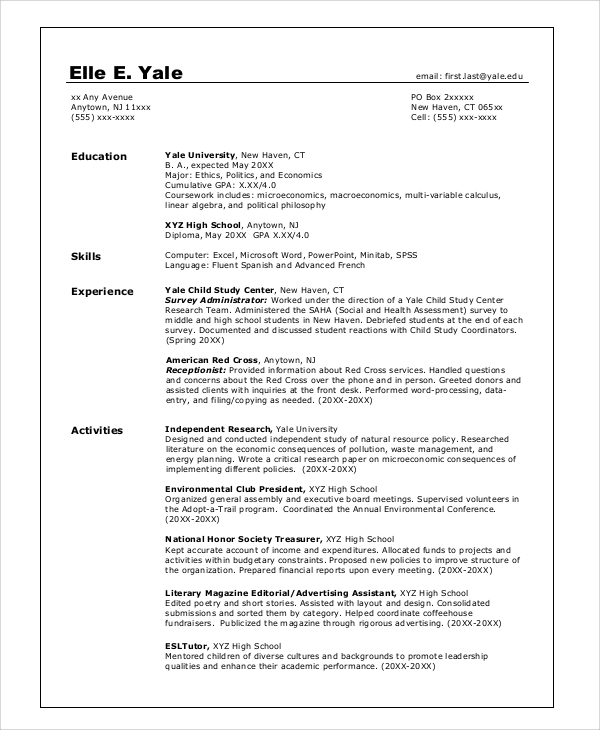 how to write a resume for college graduates