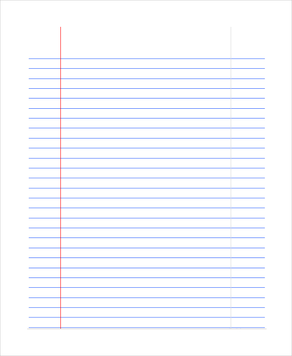 wide ruled notebook paper