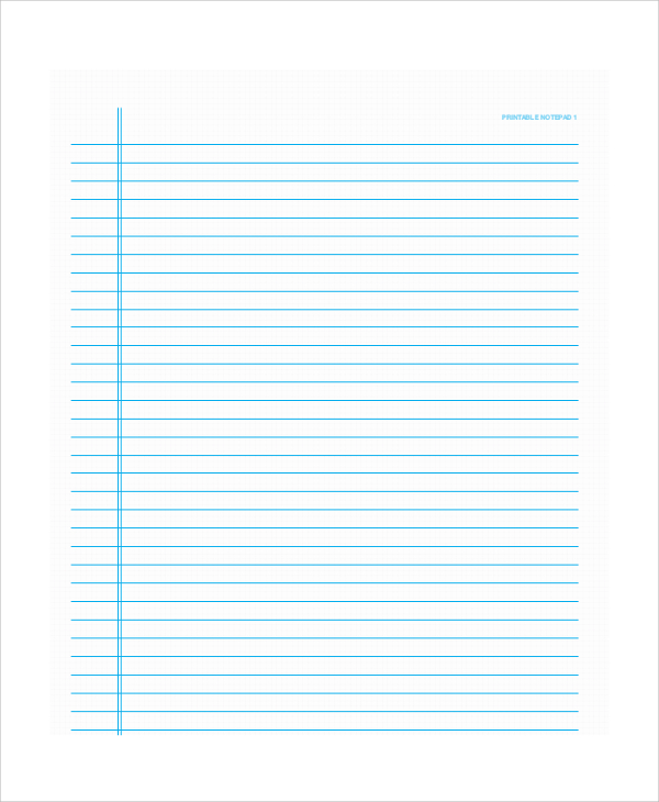 Notebook Paper Template For Word