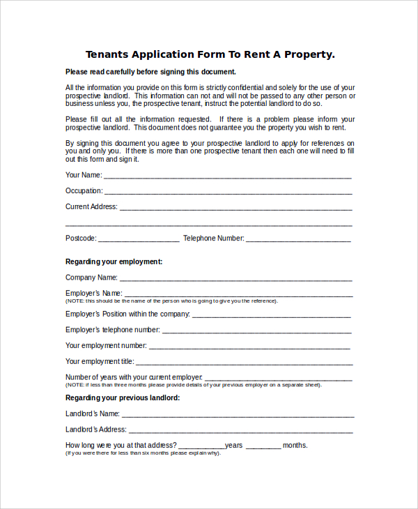 rental property application form1