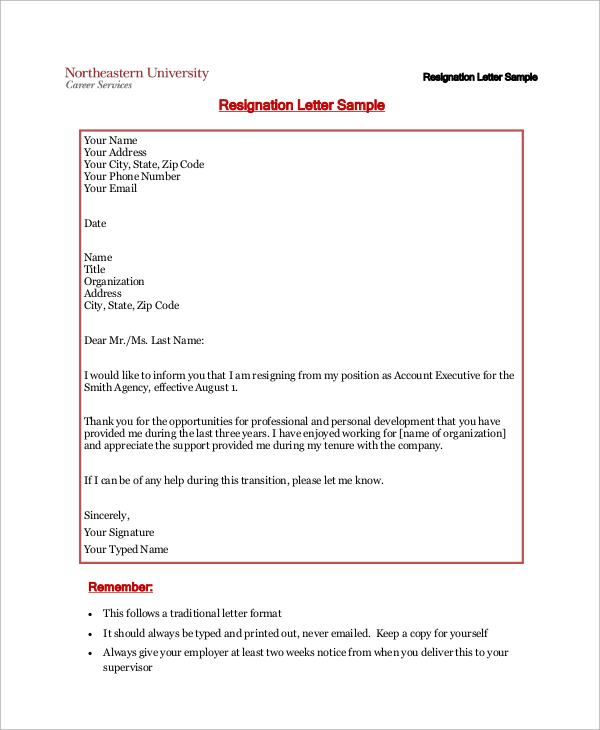 sample basic resignation letter1