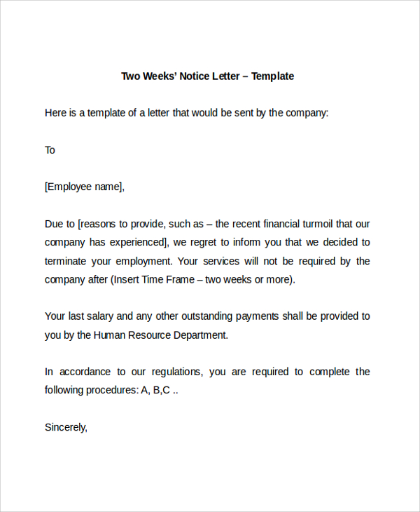 resignation letter sample 2 weeks notice1