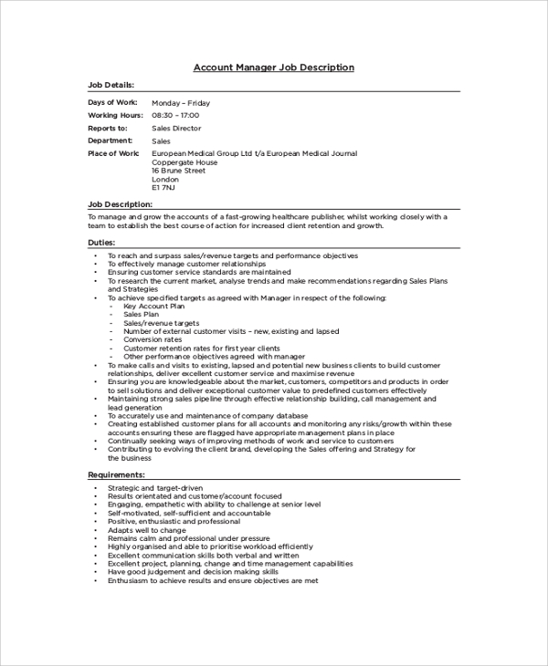 Interactive account supervisor job description