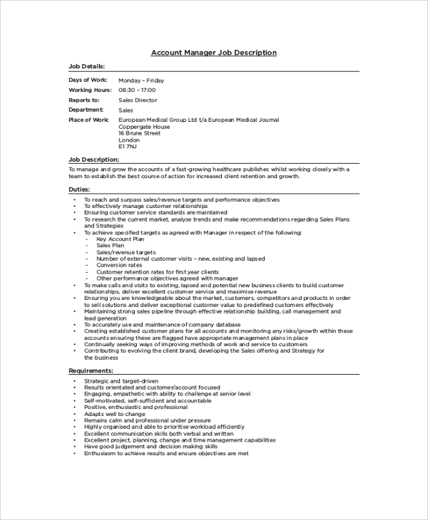 FREE 9+ Sample Accountant Job Descriptions in PDF MS Word