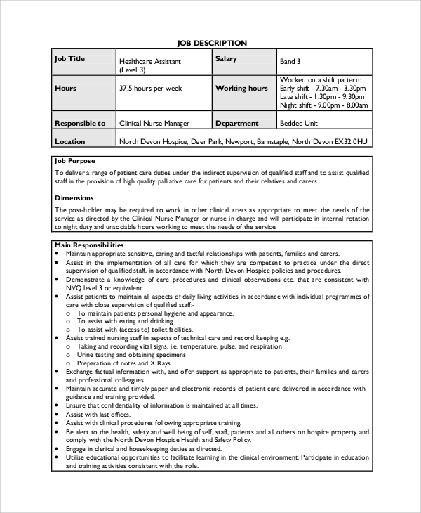cna job description salary