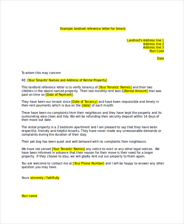 Warehouse Reference Letter