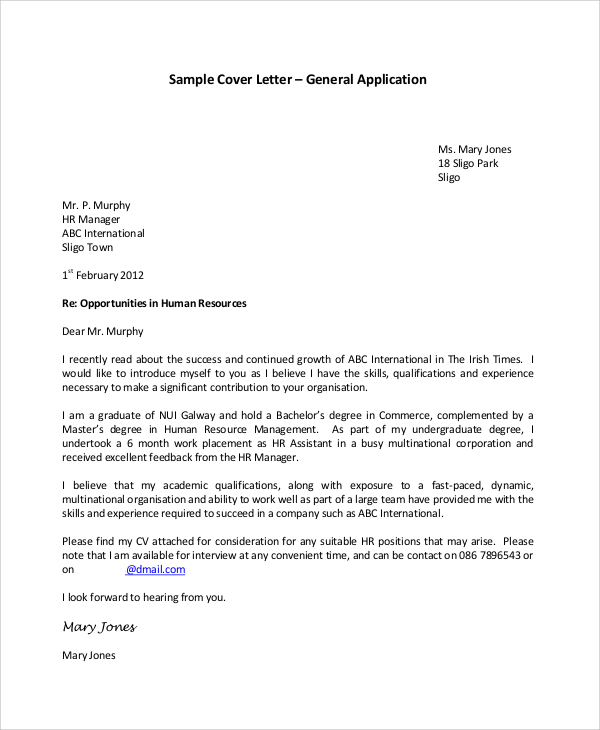 Sample cover letter for internet job posting