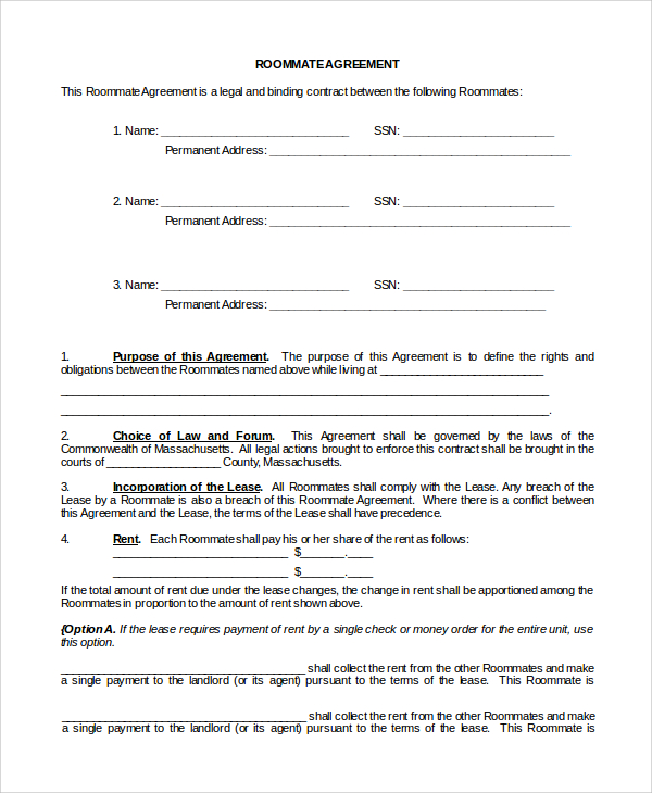 Roommate Agreement Template Free from images.sampletemplates.com