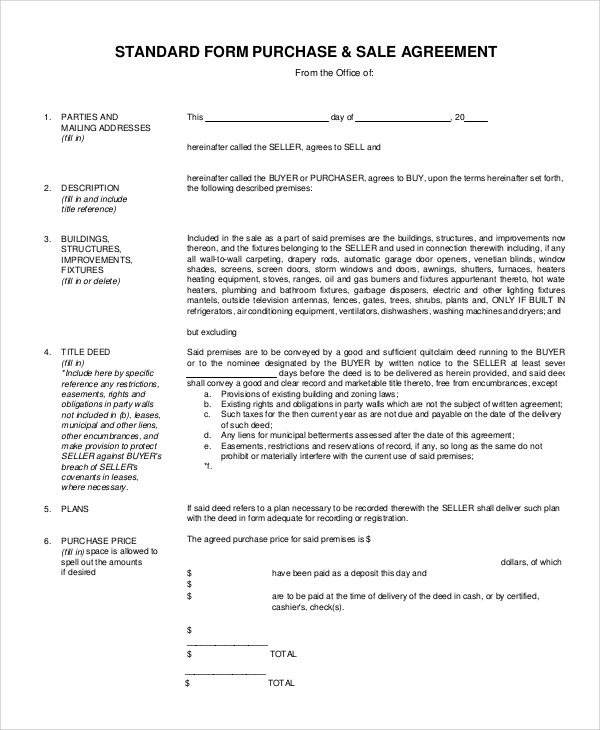 purchase agreement form1