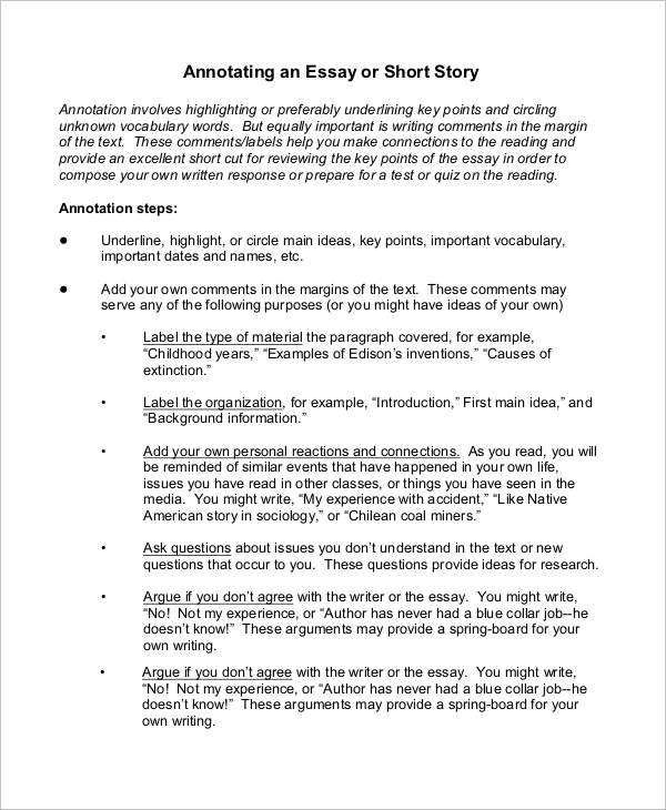 sample of short essay writing