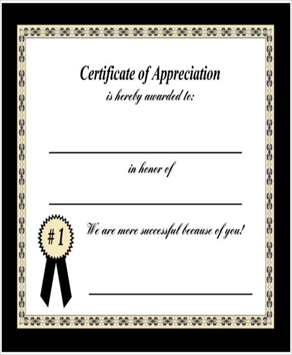 parent appreciation certificate