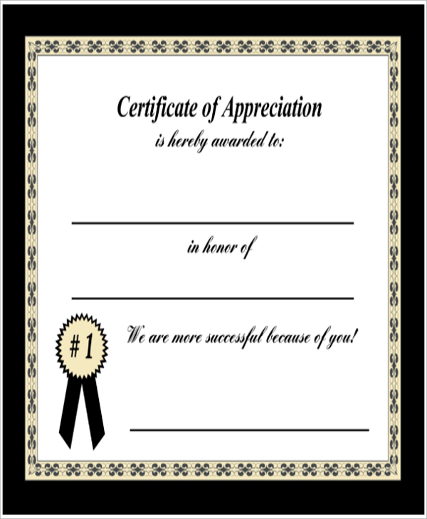 FREE 32+ Sample Certificate of Appreciations in MS Word | PDF | AI | PSD