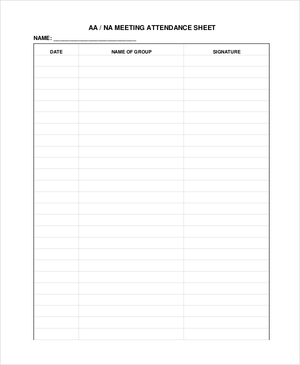 FREE 19 Sample Attendance Sheet Templates In PDF MS Word