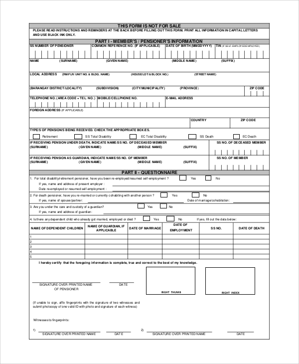 FREE 7 Sample Social Security Forms In PDF