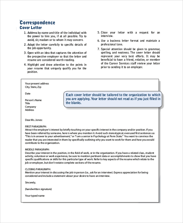 professional correspondence letter format
