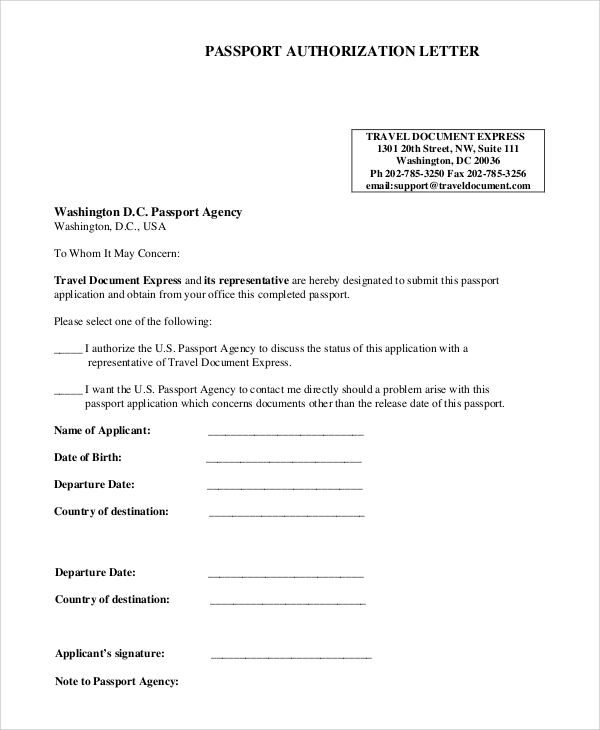 Sample parental consent letter for passport