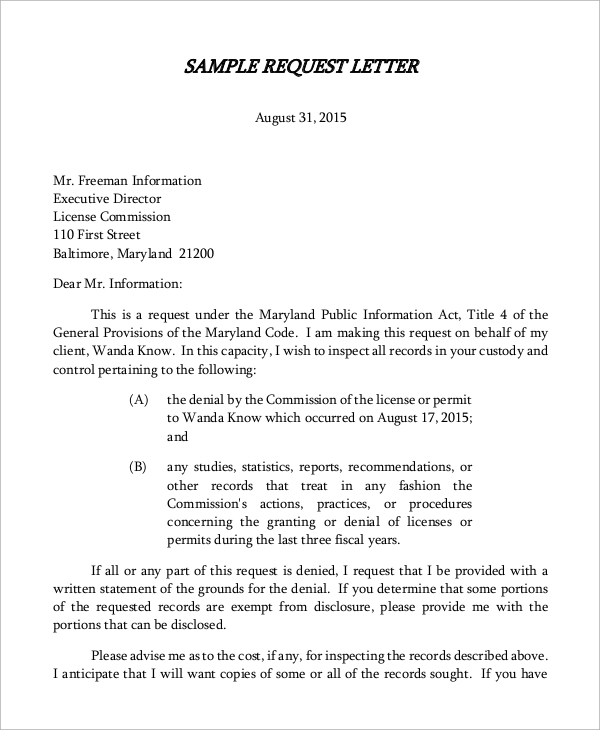 formal request letter