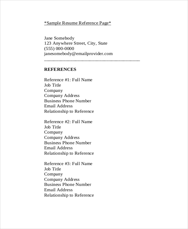 FREE 9+ Sample Reference List Templates in PDF | MS Word