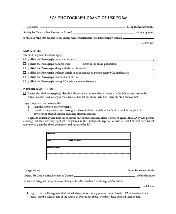 photographer photo release form
