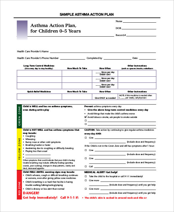 asthma action plan for children