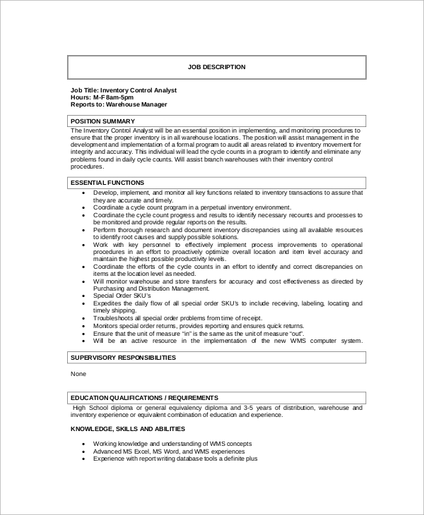 FREE 9 Sample Controller Job Descriptions In MS Word PDF