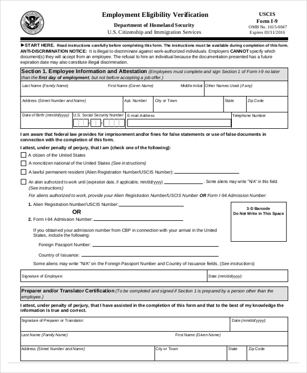 FREE 8+ Sample Employment Verification Forms in MS Word PDF