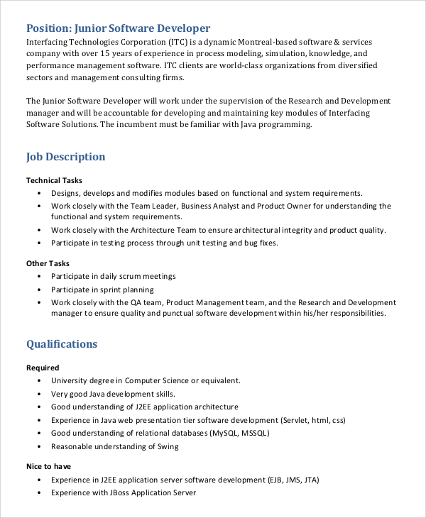 Free 9+ Sample Software Engineer Job Description Templates In Pdf, Word