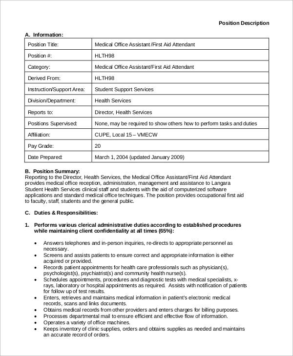 free-8-sample-medical-assistant-job-description-templates-in-pdf