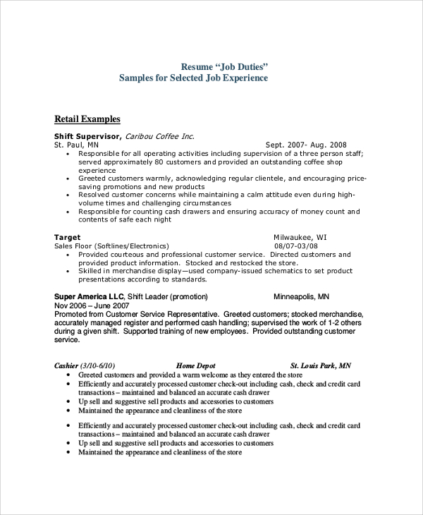 FREE 9+ Sample Sales Resume Templates in PDF MS Word