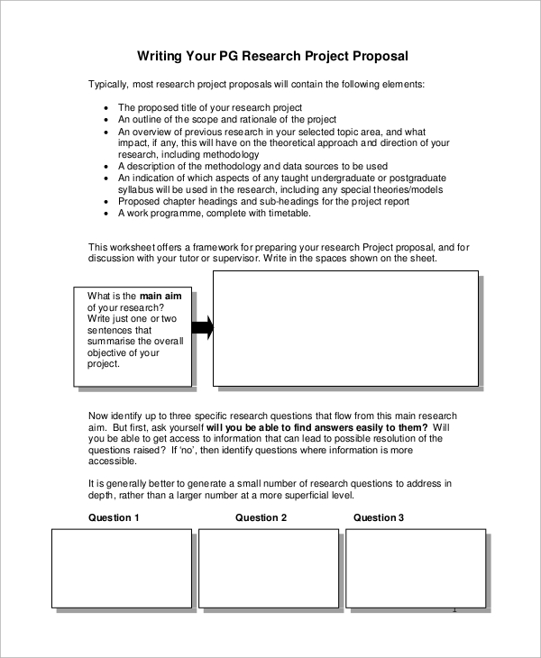 independent research project proposal example