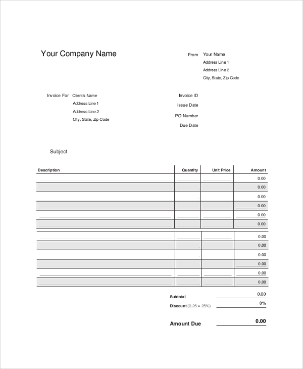 form free invoice blank Google Apple Blank   PSD, Pages Invoices Docs, Sample AI, 12