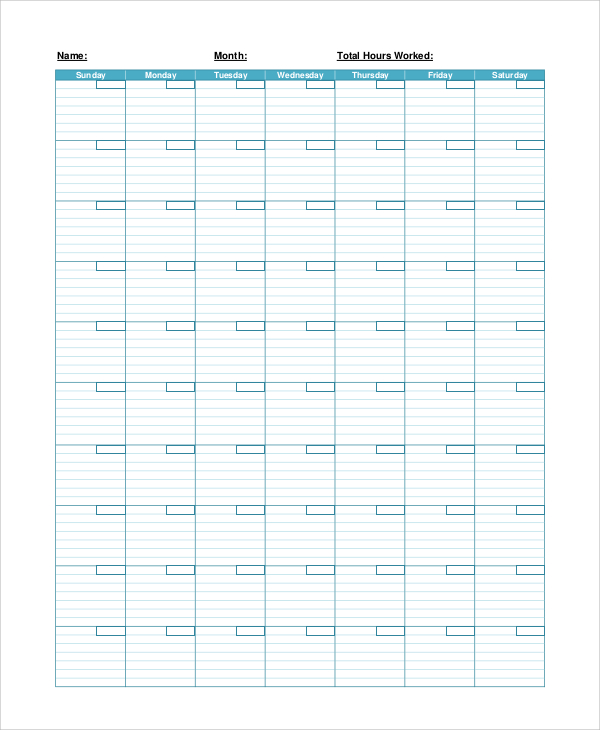 printable blank monthly calendar