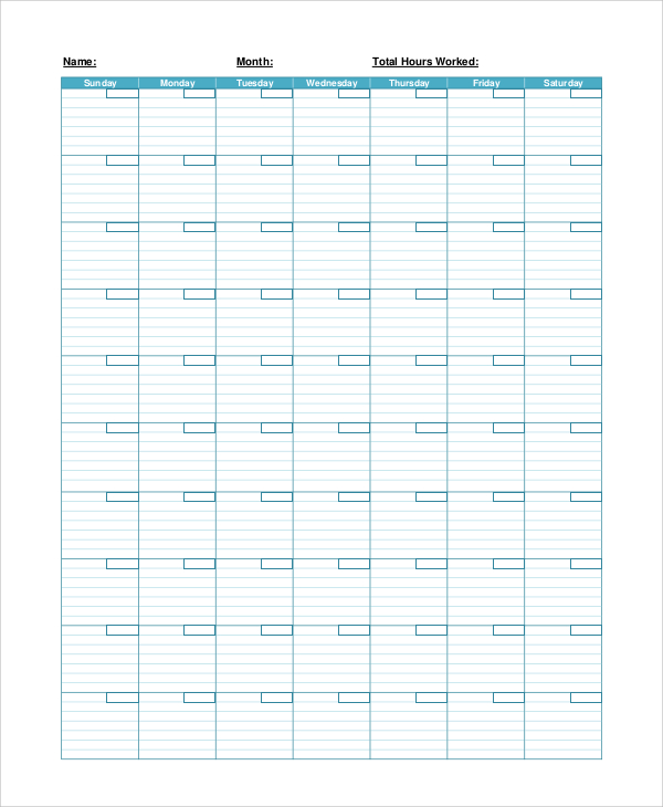 free 13 sample blank monthly calendar templates in pdf