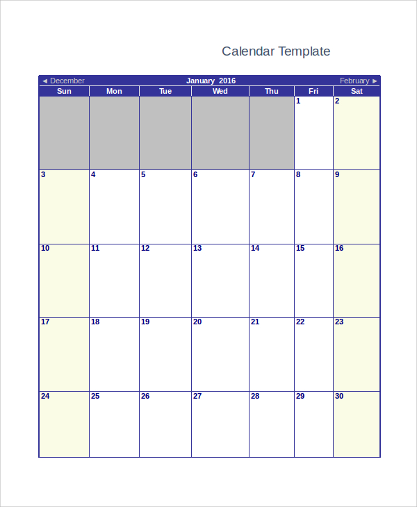 Monthly Calendar Word Customize and Print