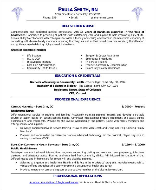 Sample Nurse Resume 9 Examples In Word PDF