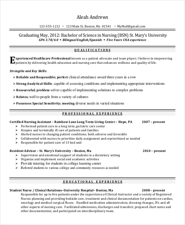 nursing student resume1