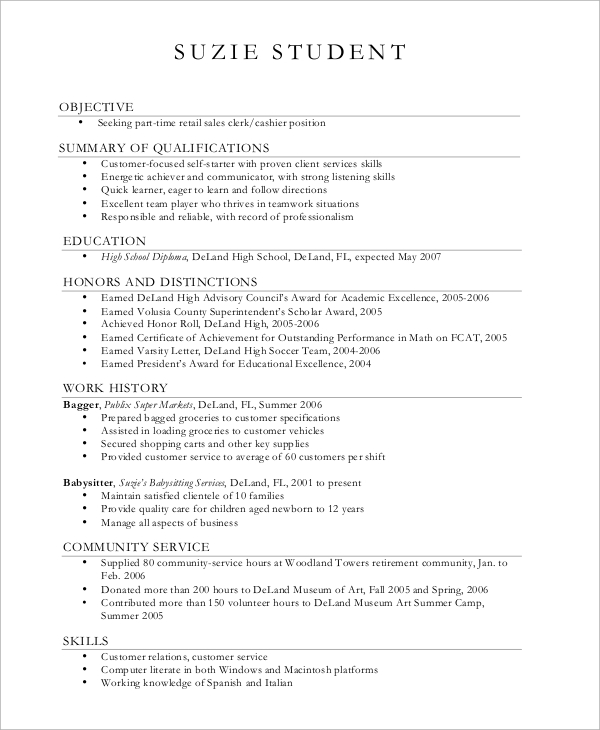 resume objective examples for retail jobs