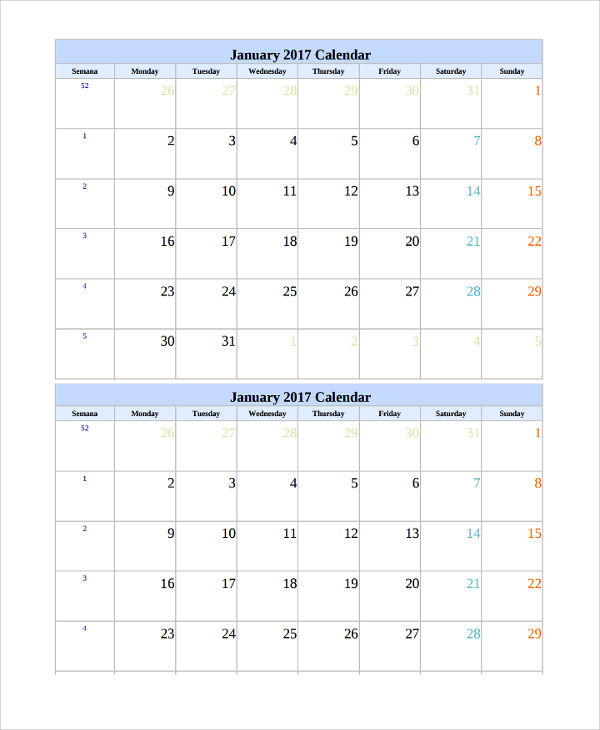printable landscape monthly calendar