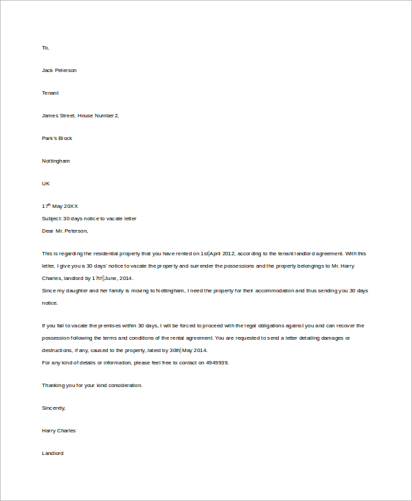 Example Of 30 Day Notice Letter To Tenant from images.sampletemplates.com