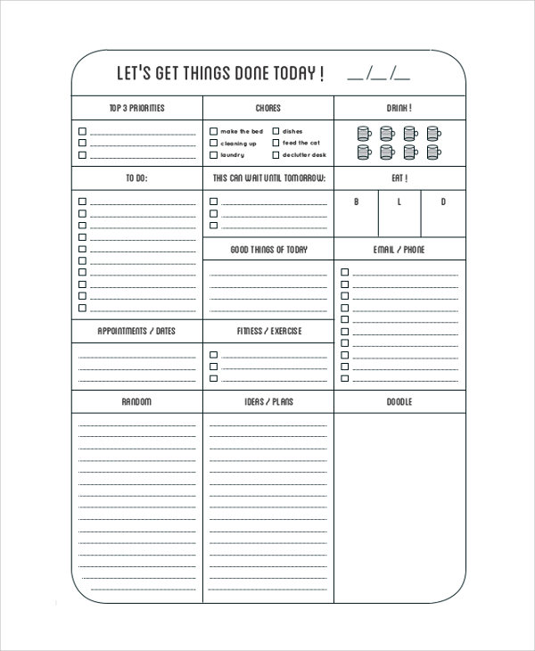 My Daily To Do List Printable