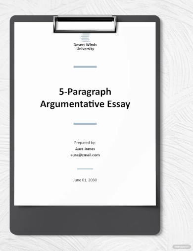 5 paragraph argumentative essay pdf